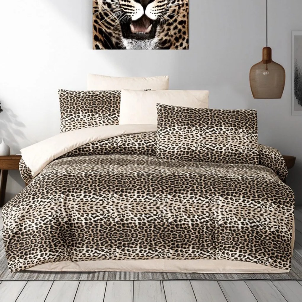 Leopard pamut ágyneműhuzat 200x140cm+90x70cm TiaHome