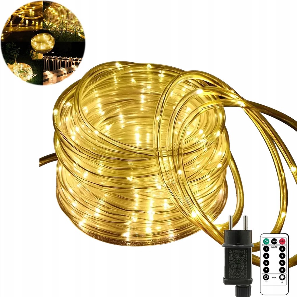 Fénytömlő 30m Led Karácsonyfa Lámpa Fehér Meleg