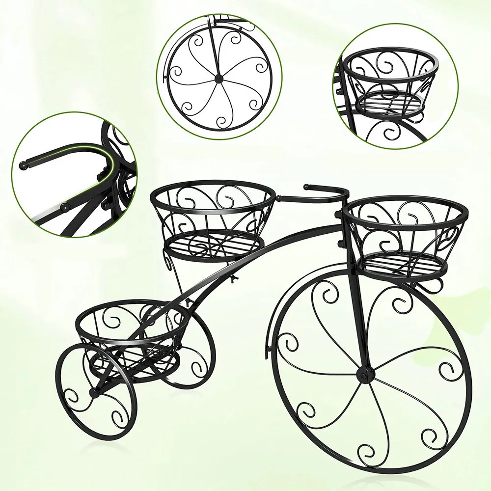 Fém bicikli virágtartó