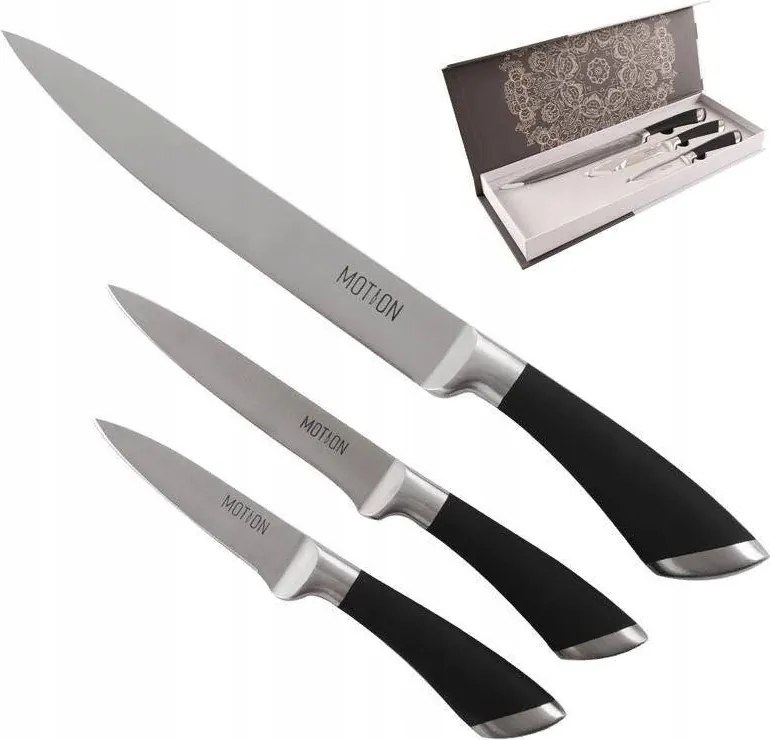 Konyhai szeletelő kés készlet Univerzális Acél Tömör Orion 3 db-os