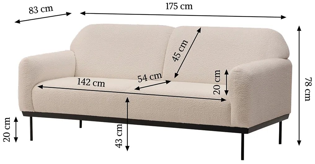 Krém design kanapé ANDERSON