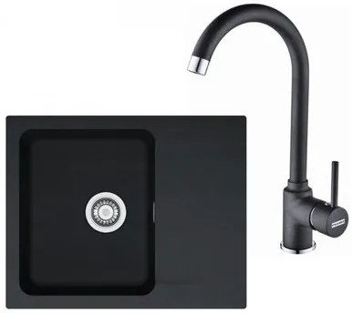 Franke Orion OID 611-62 mosogatókészlet és FP 9400 csaptelep, fekete SETT29C