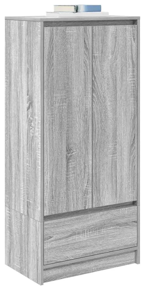 szürke sonoma szerelt fa szekrény fiókkal 55,5x34x119,5 cm