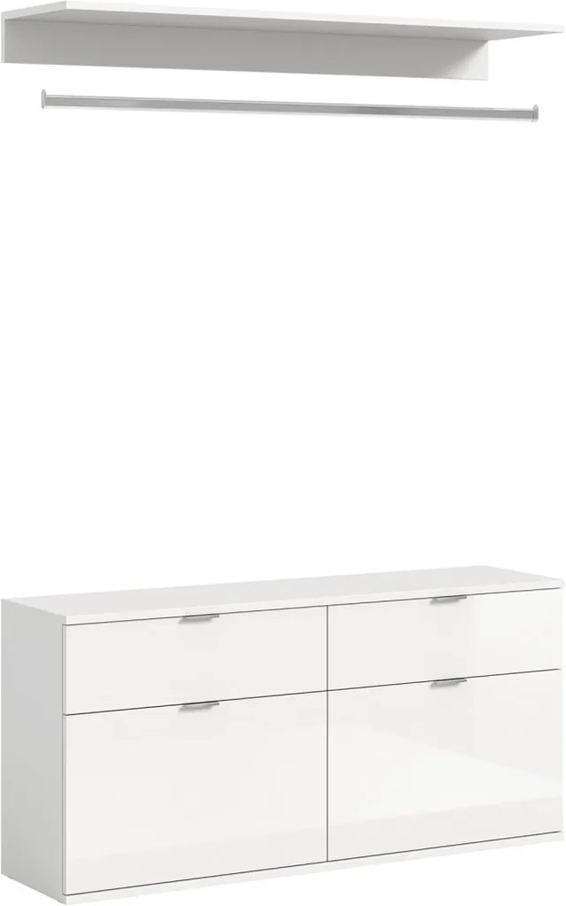 Project X széles 2 ajtós komód fali polccal és akasztóval