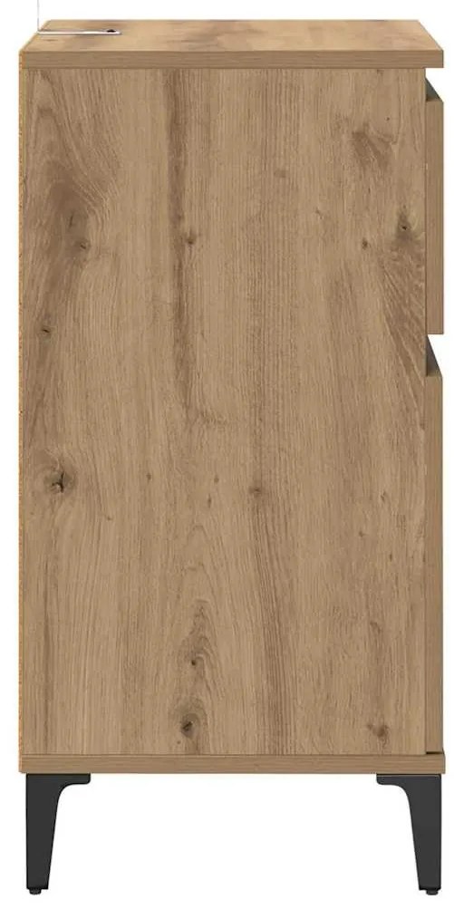 Éjjeliszekrény 2 pcs kézműves tölgy 40 x 35 x 70 cm Faanyag