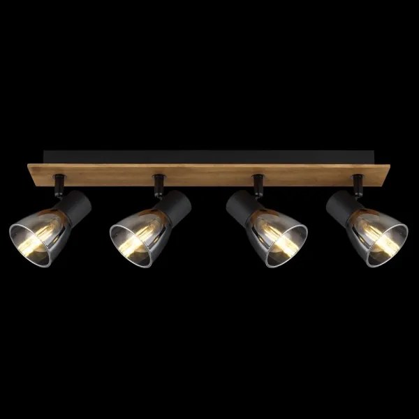 Globo 54307-4W - CLAUDE 4xE14/40W fekete/fa spotlámpa 230V