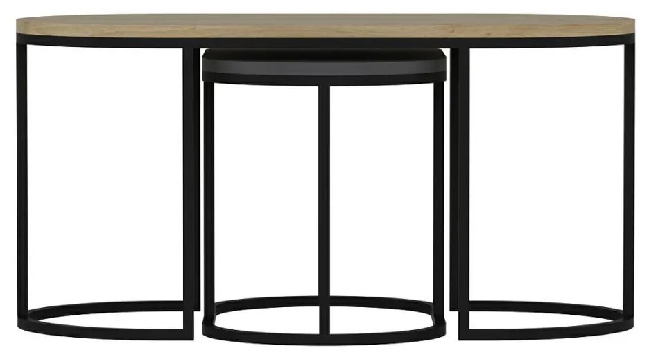 Dena Anthracite dohányzóasztal, 3 db