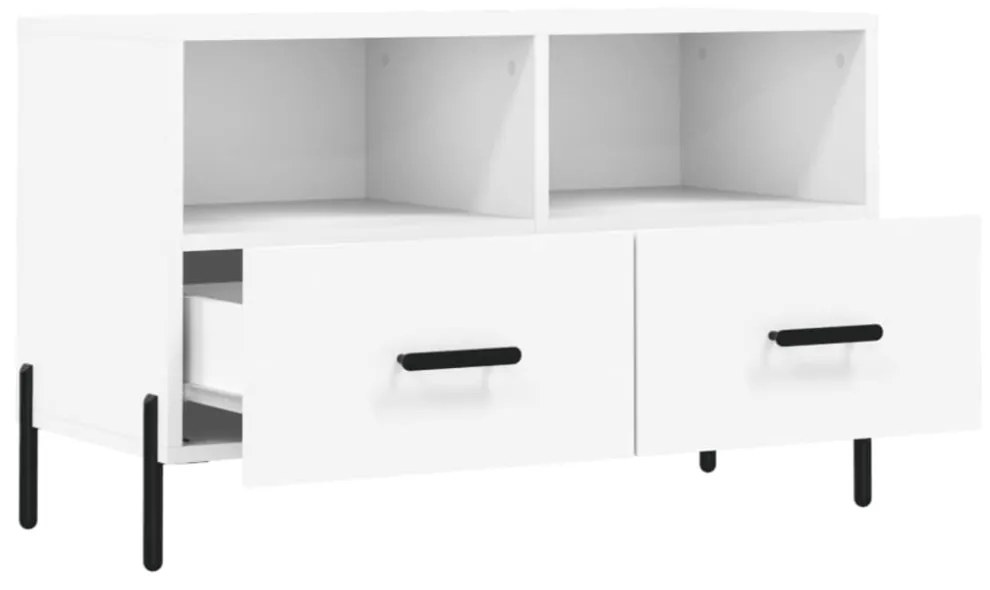 fehér szerelt fa TV-szekrény 80 x 36 x 50 cm