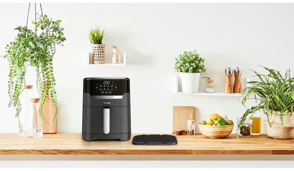 Fekete forrólevegős fritőz Easy Fry & Grill – Tefal