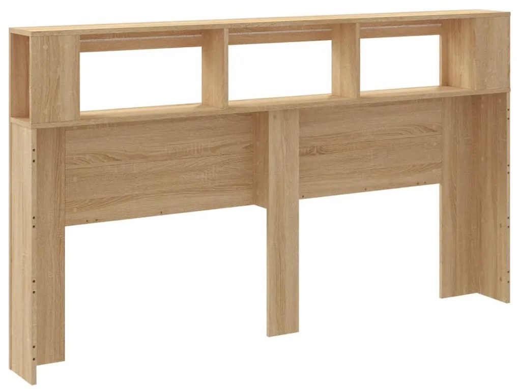 sonoma tölgy színű szerelt fa LED-es fejtámla 180x18,5x103,5 cm
