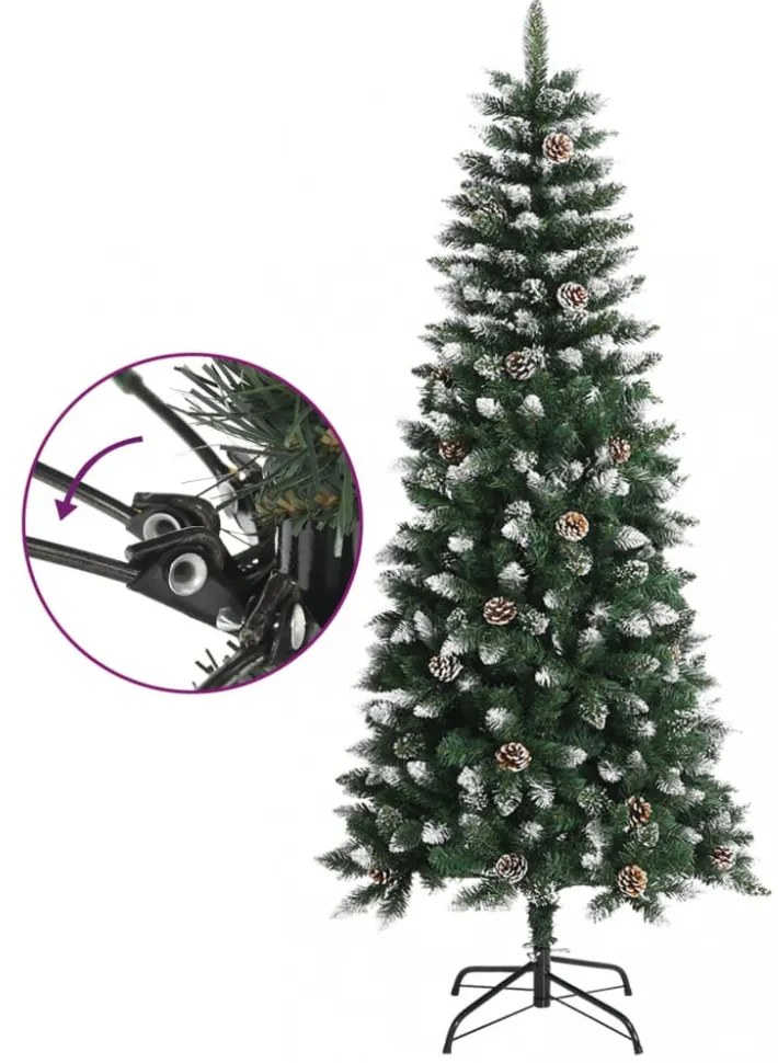 zöld PVC műkarácsonyfa állvánnyal 150 cm