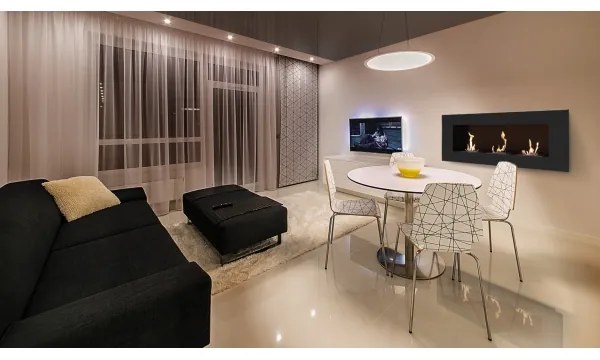 DELTA3/TUV beépíthető BIO kandalló 40x120 cm, 3x1,1 kW fekete