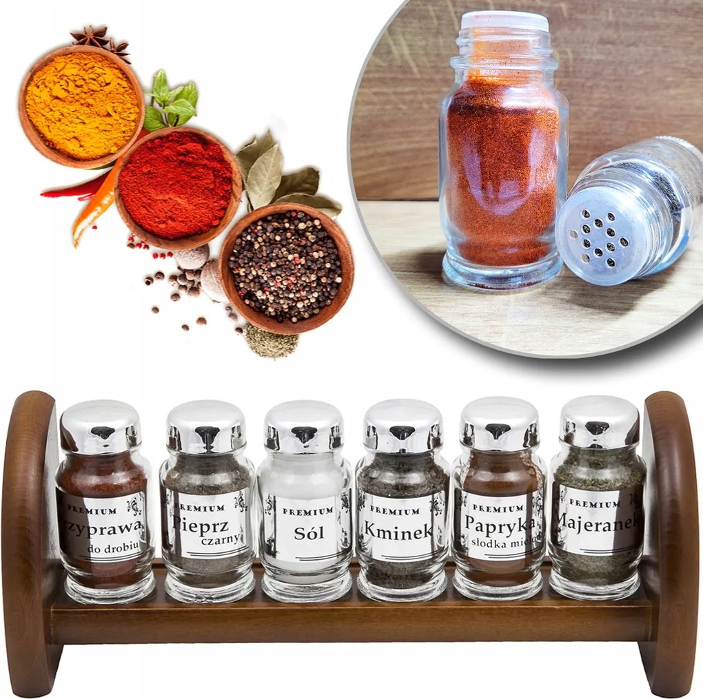Fűszertartó Polc Fűszertartó Szett 6x