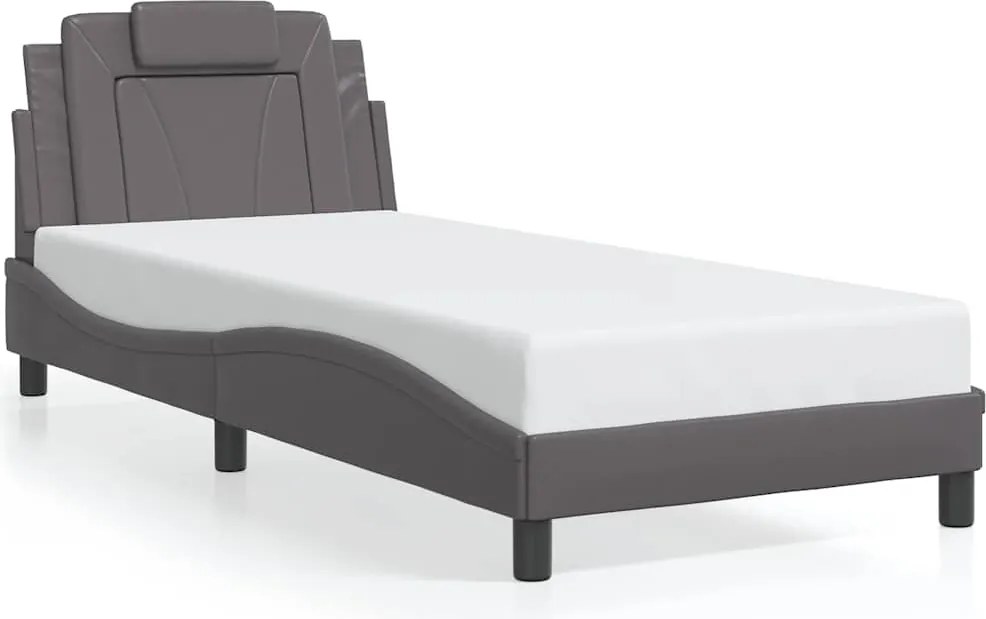 vidaXL szürke műbőr ágykeret Viana matrac nélkül 90x190 cm