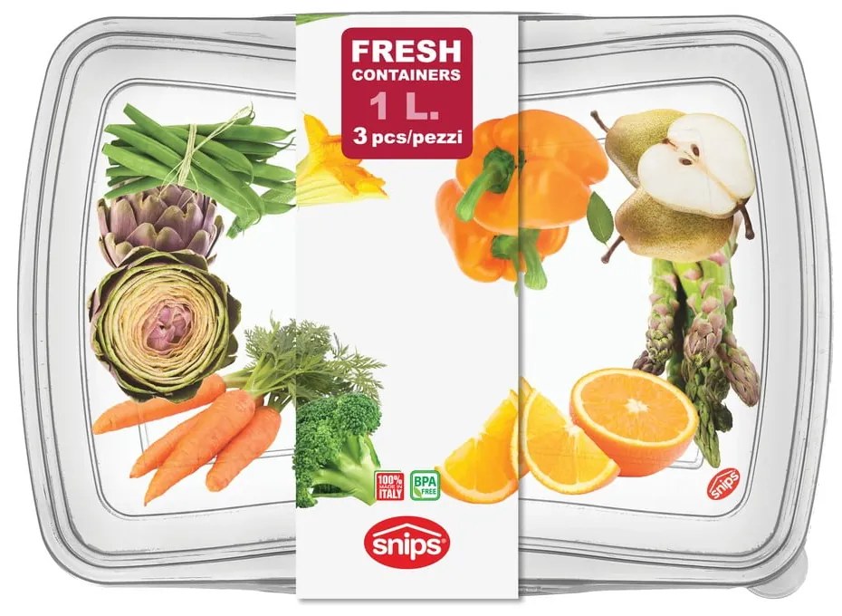 Classic 3 db-os élelmiszer tároló dobozszett, 1 l - Snips