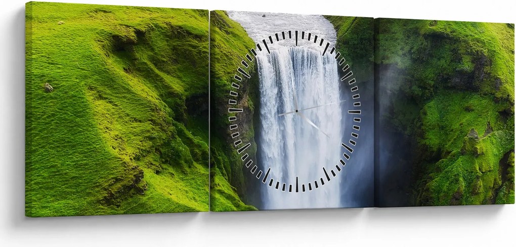 Kép - Skogafoss vízesés (órával) (90x30 cm)