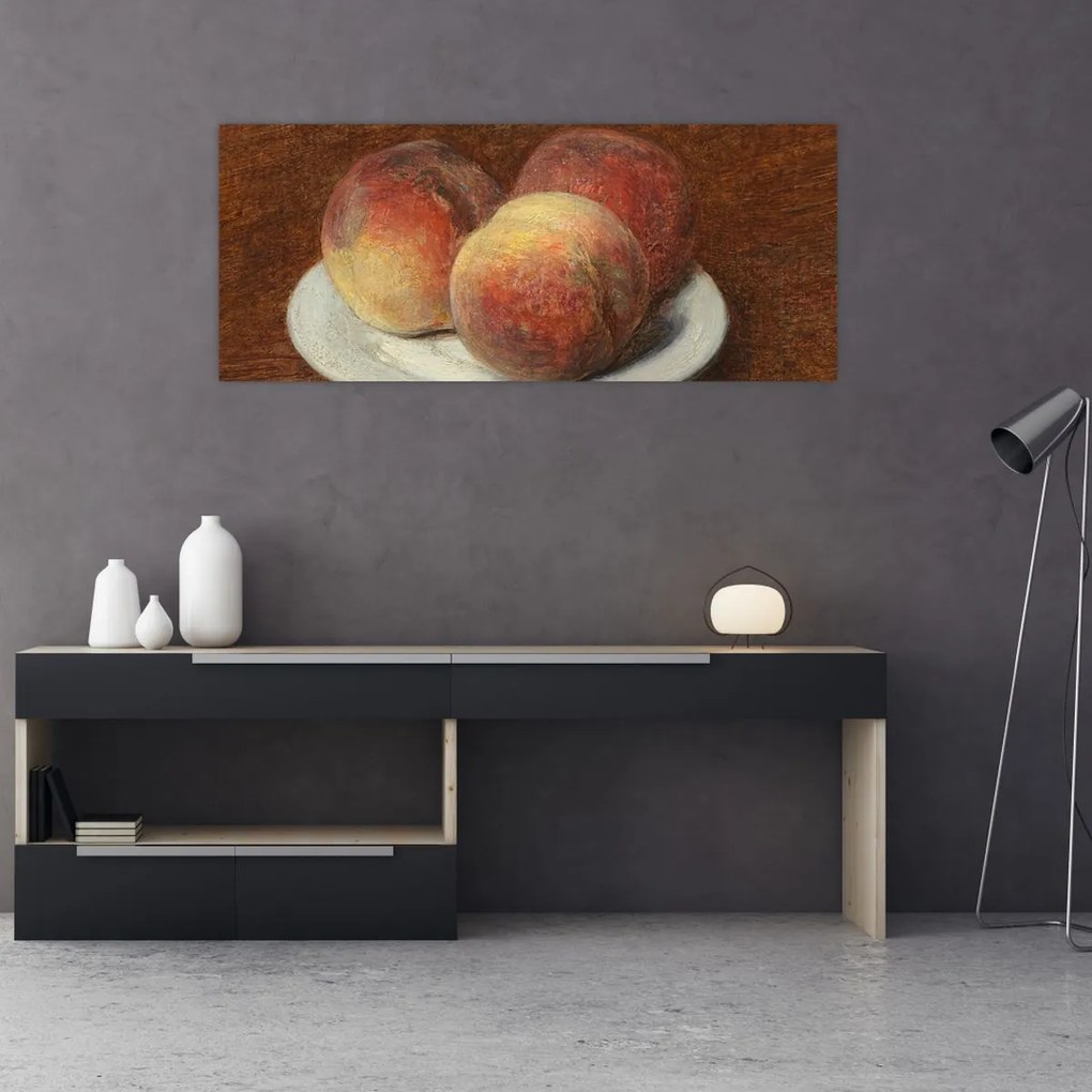 Kép - Henri Fantin-Latour, Three Peaches on a Plate, reprodukciók (120x50 cm)