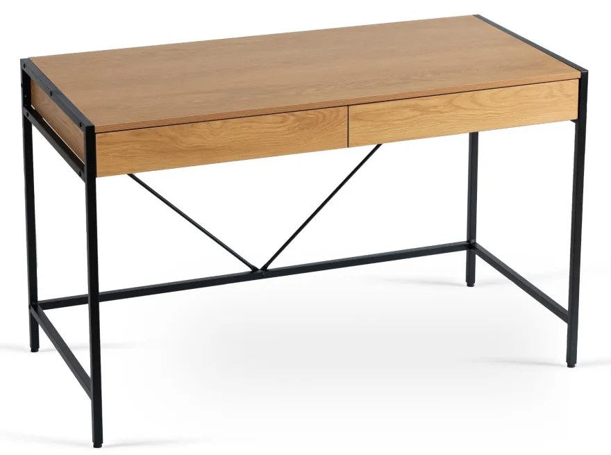 ALLY birou 123 cm stejar auriu/negru