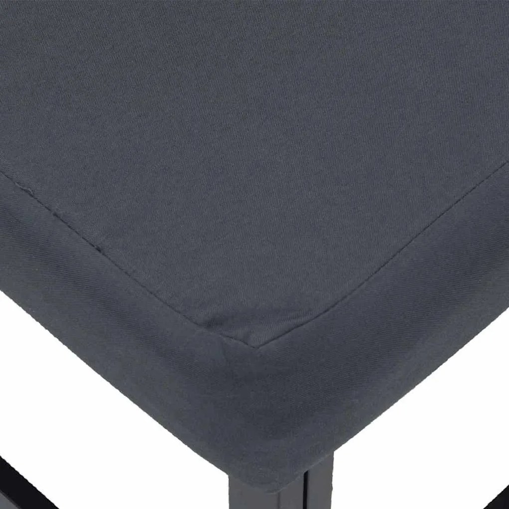 Kerti Kanapé Szett párnával 3 pcs Fekete Alumínium