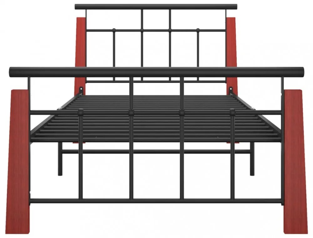 fém és tömör tölgyfa ágykeret 90 x 200 cm