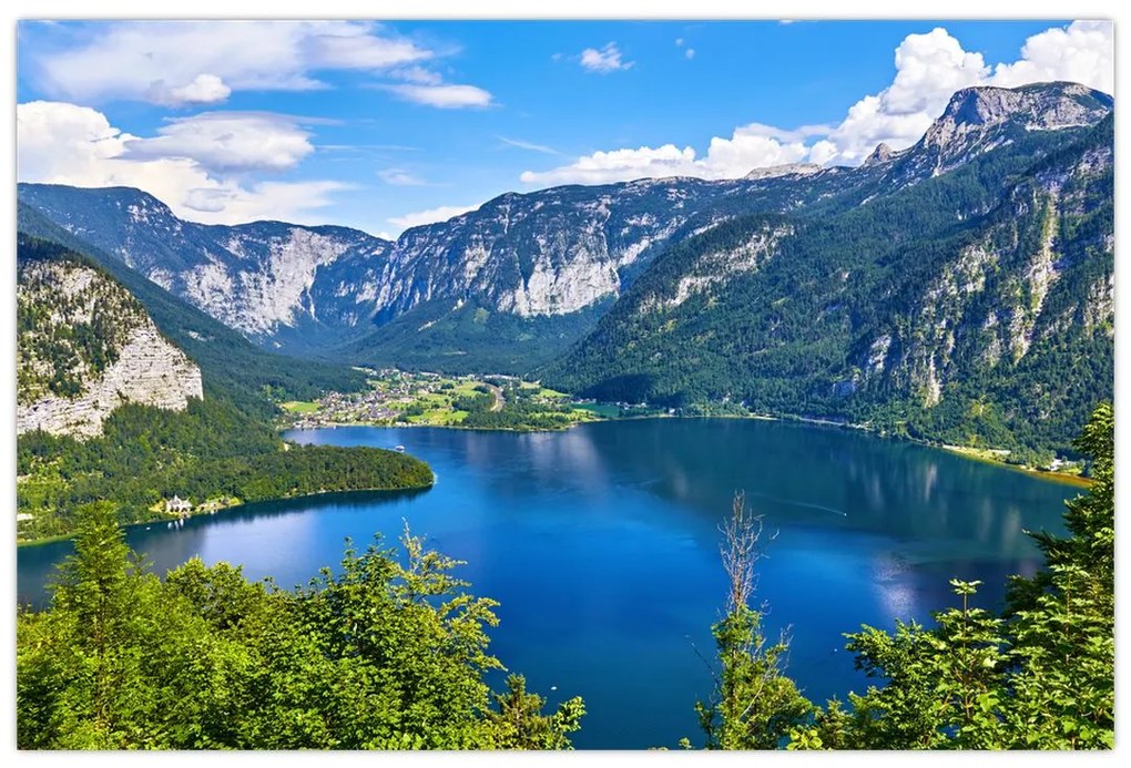 Kép - Hallstatt tó, Hallstatt, Austria (90x60 cm)