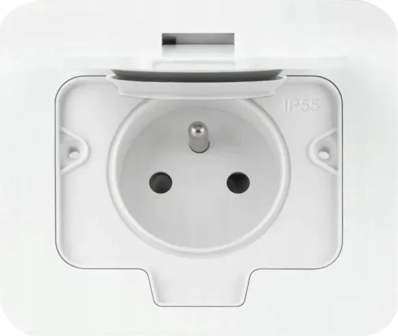 Fehér kültéri hermetikus süllyesztett aljzat IP55 szögletes Orno