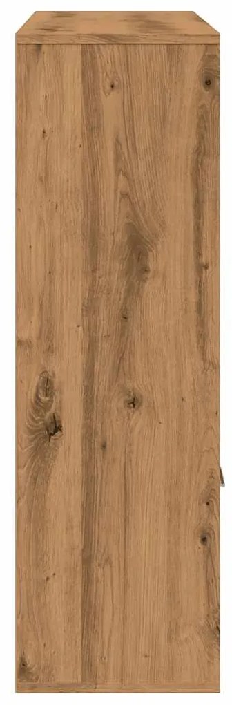 kézműves tölgy színű szerelt fa könyvszekrény 98x29x97,5 cm