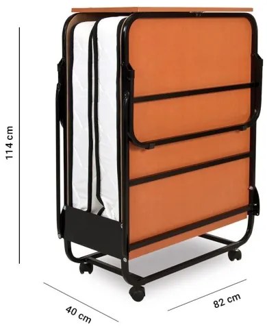 Összecsukható fém egyszemélyes ágy matraccal HERON 80x190 cm fehér teherbírás 120 kg