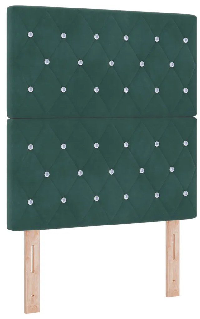Boxspring Ágy Matrac Kétszemélyes Zöld 80x200 cm Bársony