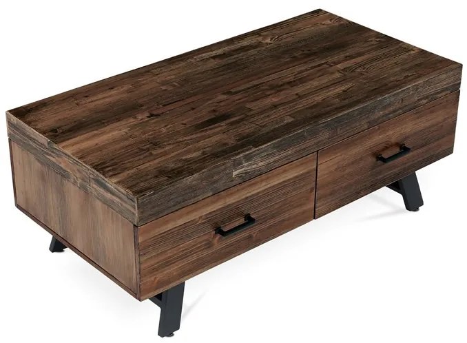 Dohányzóasztal 120 × 60 × 48 cm, tömörfa, öregfa AHG-536 PINE