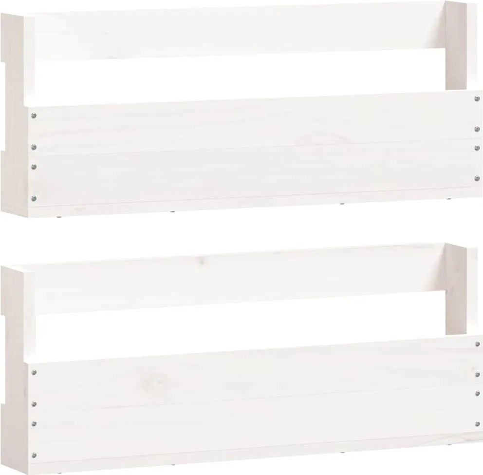vidaXL 2 db fehér tömör fenyőfa fali cipőtartó 59 x 9 x 23 cm