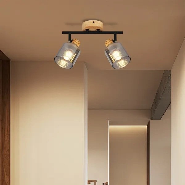 Brilagi - HYGGE spotlámpa 2xE14/15W/230V kaucsukfa/füstszínű