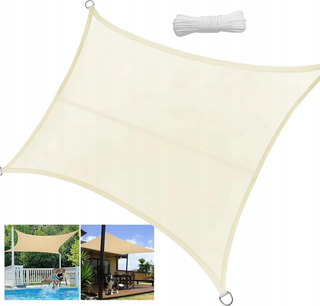 Napvitorla Bézs Téglalap Kerti Terasz Vízálló Méret 3x4
