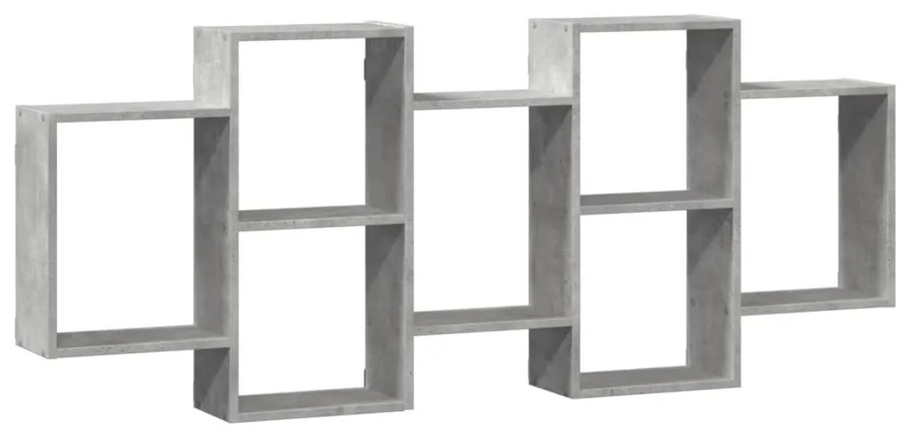 betonszürke szerelt fa fali polc 159 x 18 x 65 cm