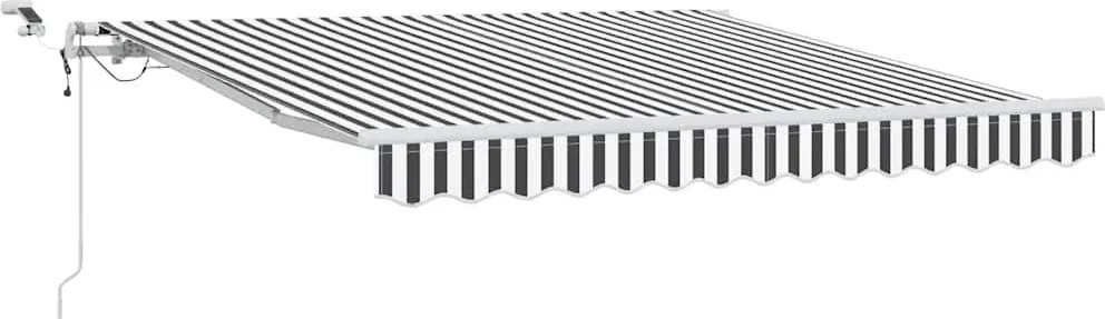 vidaXL antracit-fehér automata kihúzható napellenző LED-del 300x250 cm
