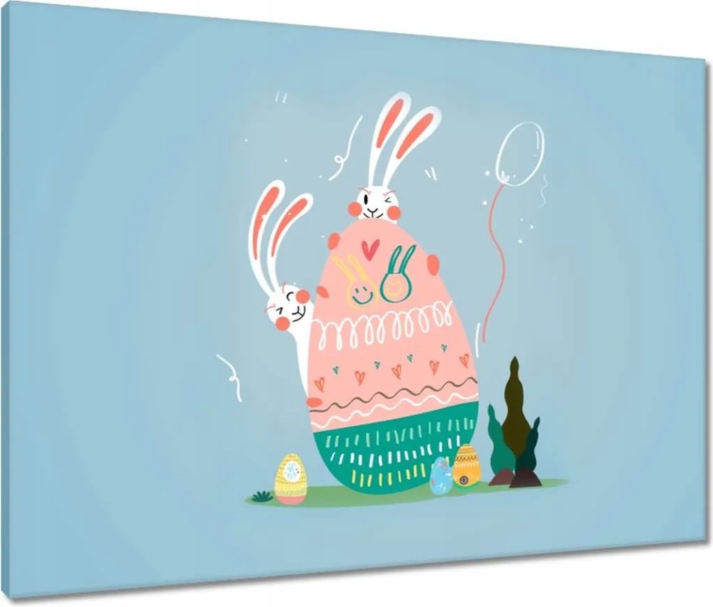 Vászonkép 80x60 Nyúl Húsvét