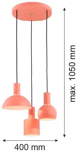 Argon 1469 - Csillár zsinóron SINES 3xE27/15W/230V narancssárga