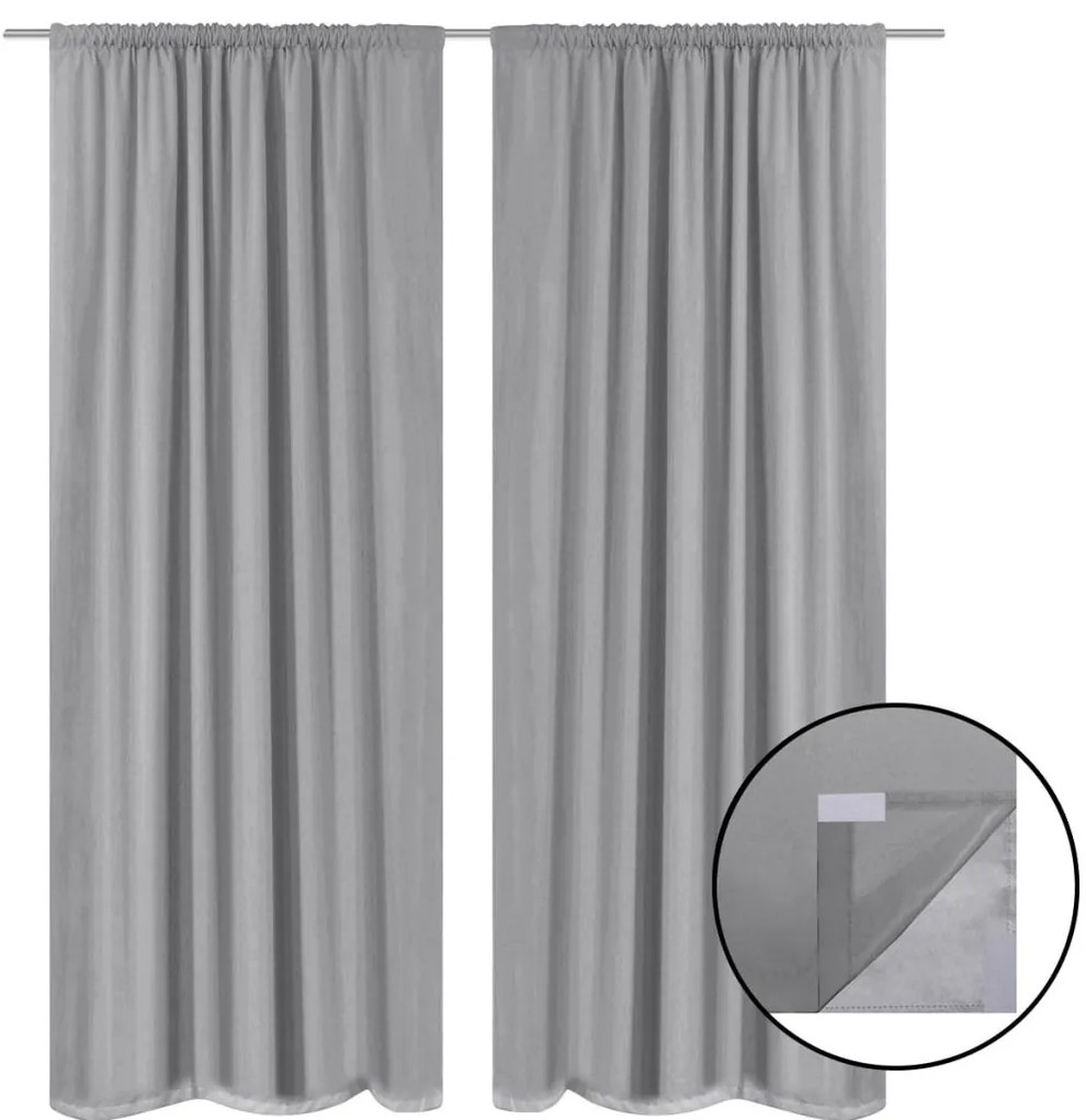 vidaXL 2 db szürke dupla rétegű sötétítőfüggöny 140 x 175 cm