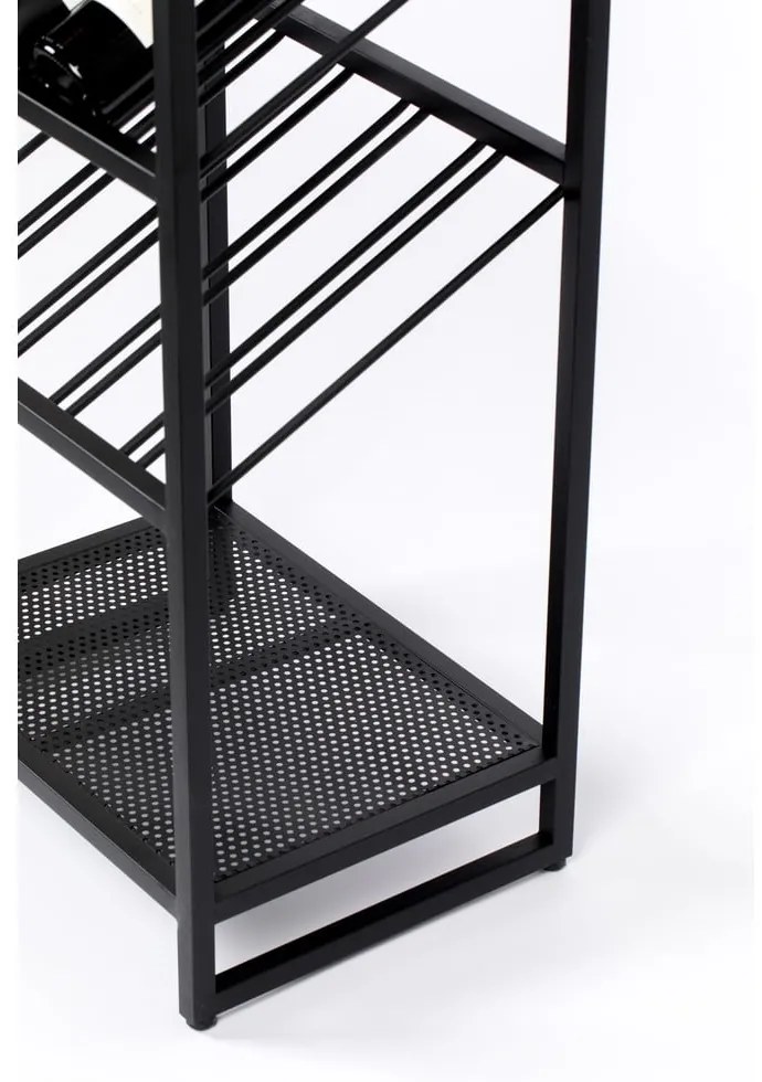 Fekete fém bortartó állvány 20 palackhoz, 48x180 cm Cantor - Zuiver