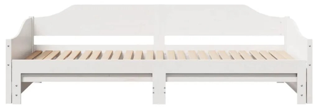 fehér tömör fenyőfa kihúzható kanapéágy 90 x 200 cm