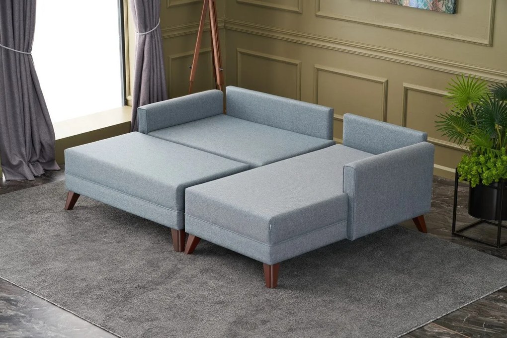 Sarokkanapéágy Bella Soft Mini Köşe Jobbos - Kék