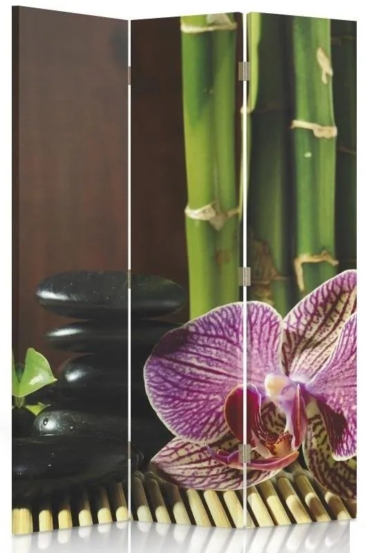 Gario Paraván Zen rózsaszín orchideával Méret: 145 x 170 cm, Kivitelezés: Klasszikus paraván