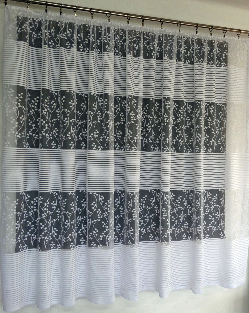 Mg Függöny jacquard 619/80 Fehér 300X160 szalaggal