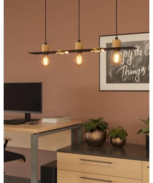 Eglo 43752 - Csillár zsinóron BRAMERTON 3xE27/40W/230V