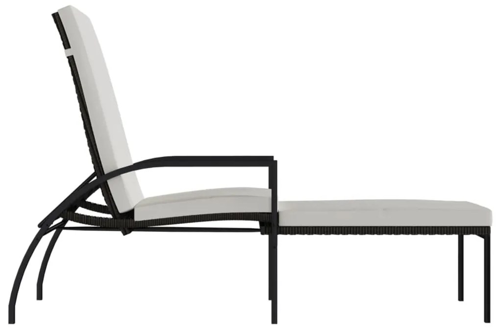 Barna polyrattan napozóágy lábtartóval