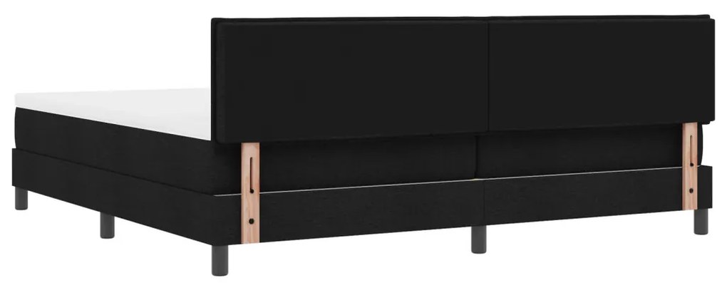 Box Spring Ágy Matraccal & LED fekete 200x200 cm szövet