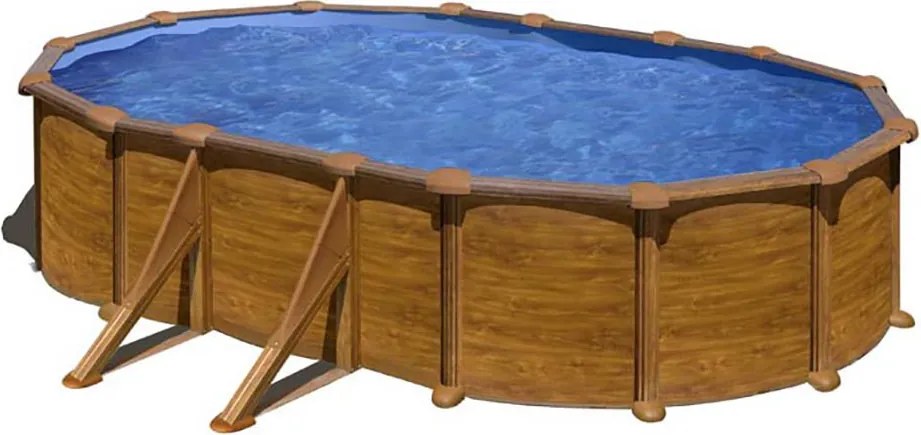 GRE KIT WOOD fémfalas családi medence szett 610 x 375 x 120 cm