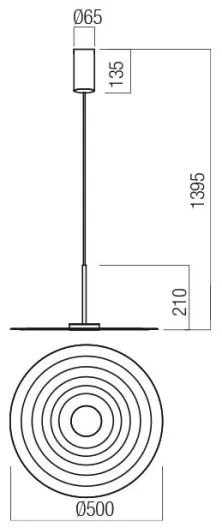 Redo 01-3044 - LAKE LED kábeles csillár, 13W/230V, CRI 90, átmérő 50 cm, fehér