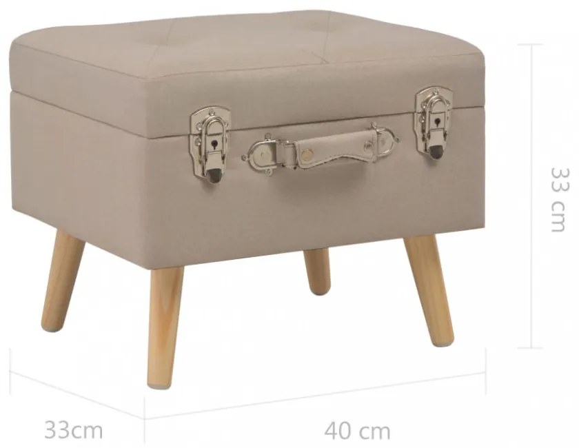 bézsszínű kárpitozott tárolóülőke 40 cm