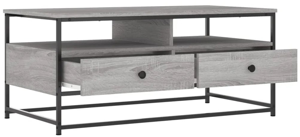szürke sonoma színű szerelt fa dohányzóasztal 100 x 51 x 45 cm